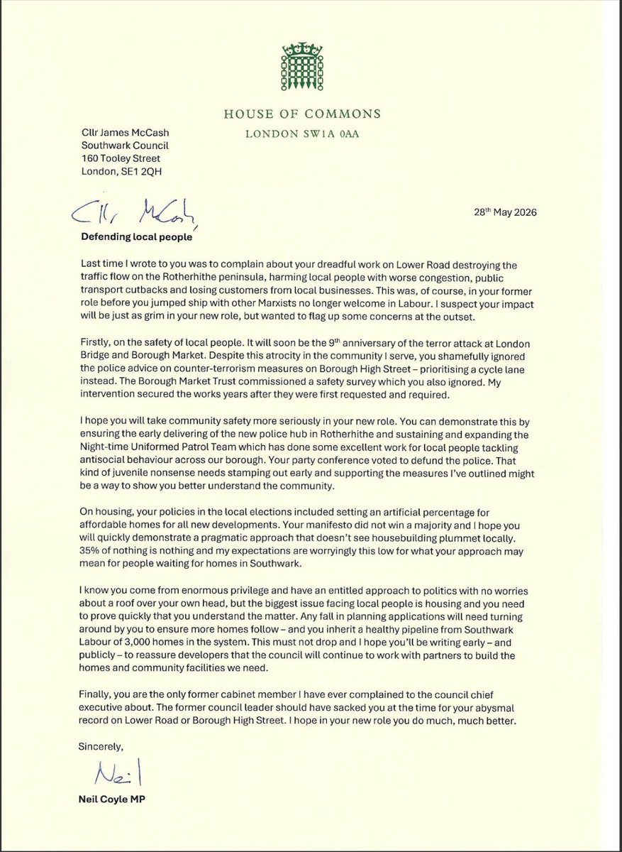 coyleneil's tweet photo. I have severe concerns about the incoming Coalition in Southwark and whether it will focus on community safety and housing needs. I suspect it’ll McCrash and burn. Time will tell. https://t.co/4FGU1K1Fhe