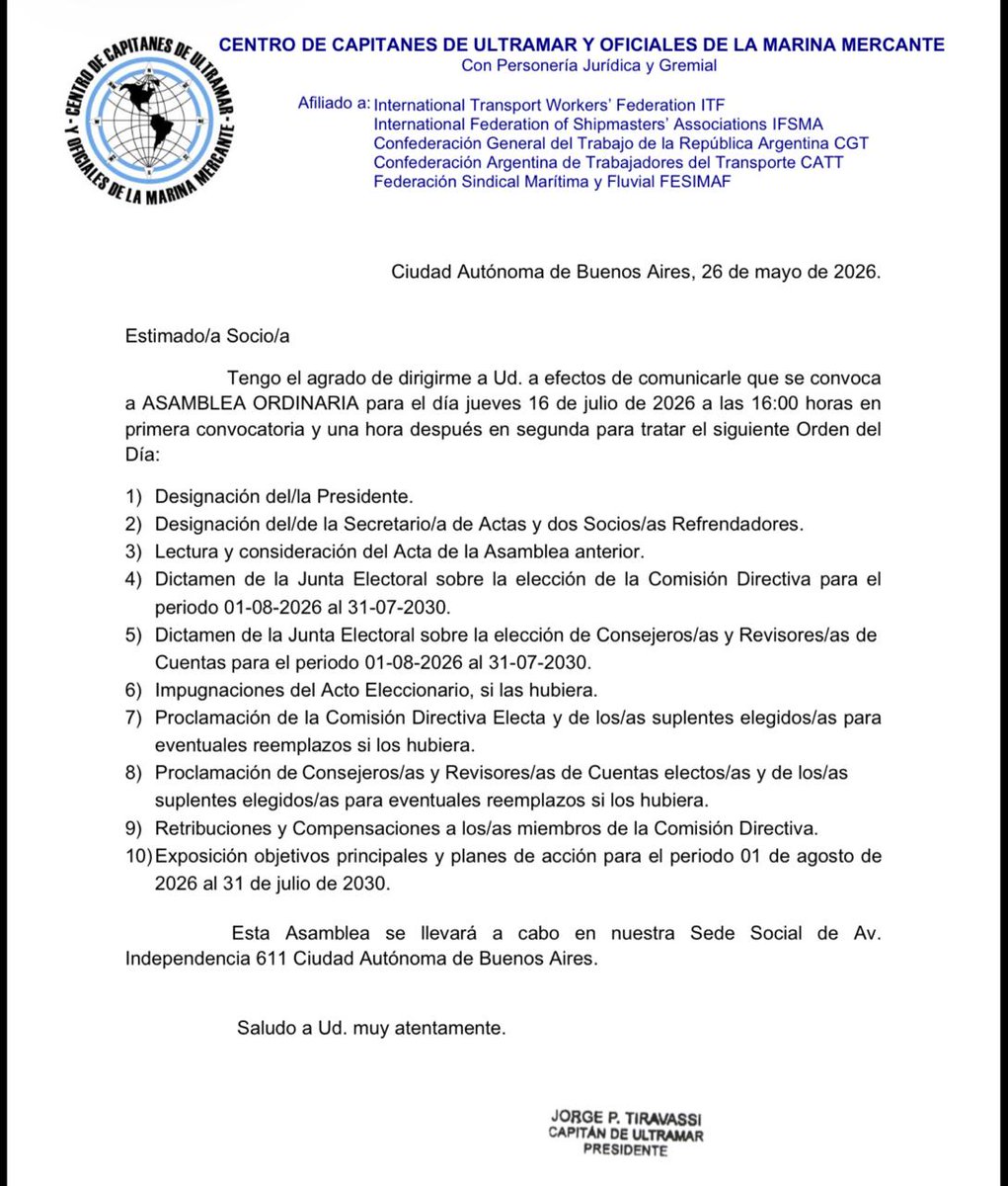 CapitanesAR's tweet photo. 🔴 Convocatoria a Asamblea Ordinaria. https://t.co/lV5fi7D5yj