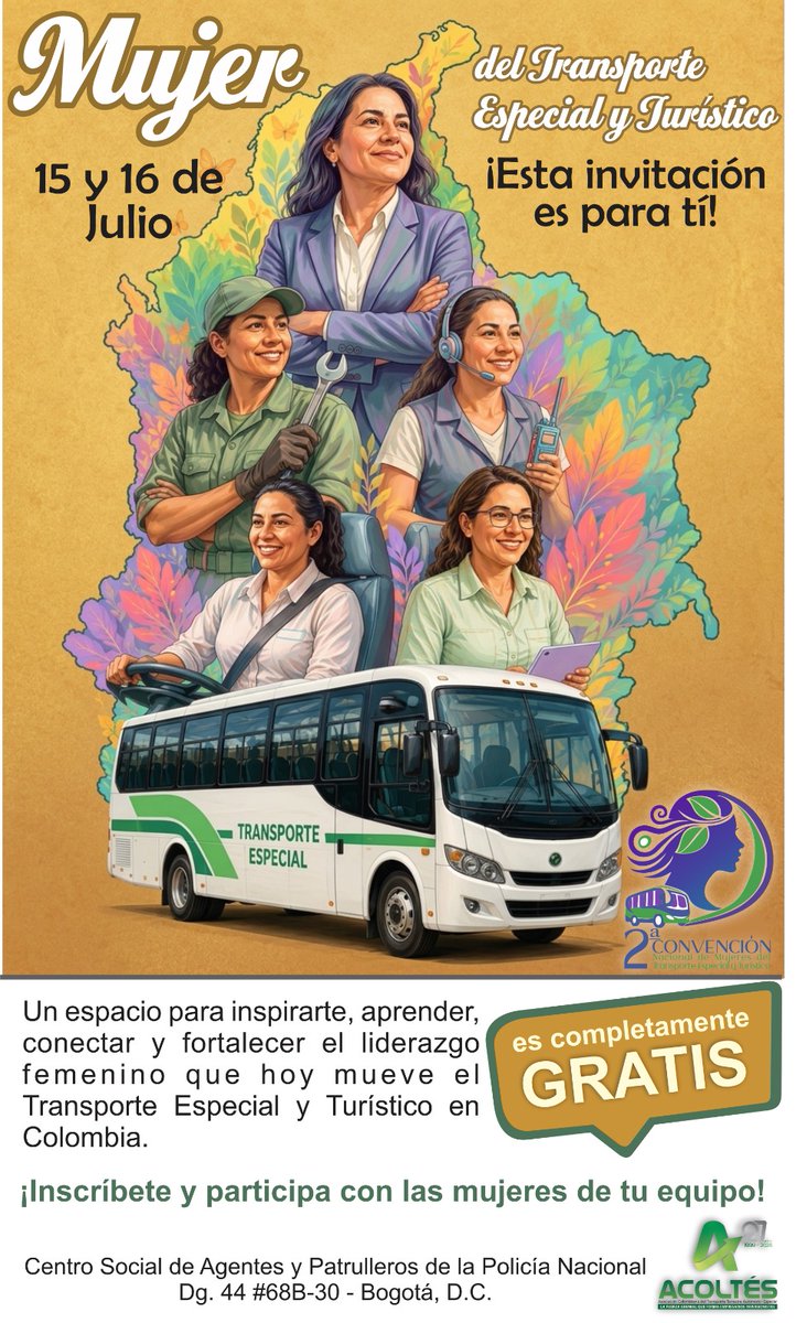 Acoltes's tweet photo. ¡Las mujeres que lideran el transporte tienen una cita imperdible!

Sé parte de la 2ªConvención de Mujeres del Transporte Especial y Turístico, un espacio creado para conectar, aprender, inspirarnos y fortalecer el liderazgo femenino que impulsa nuestro sector. https://t.co/HvDrZzYOMj