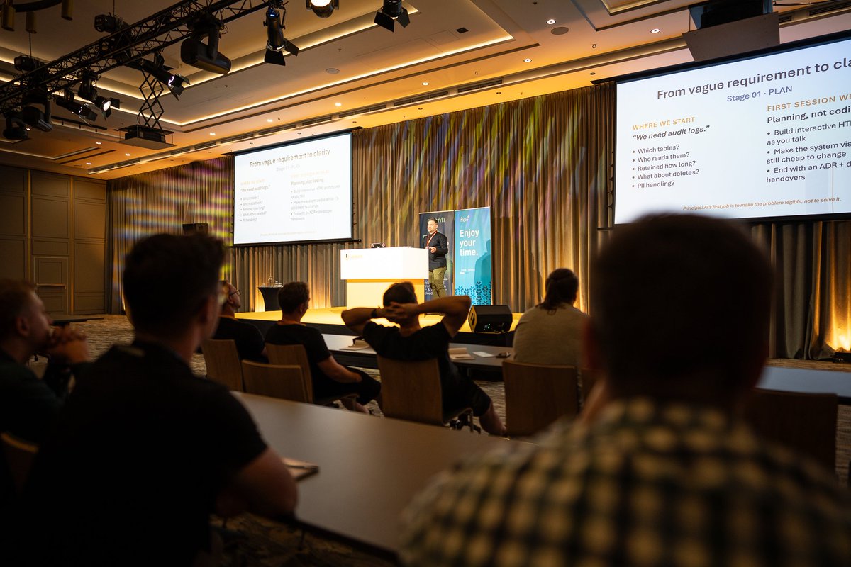 itixocz's tweet photo. Update Conference Krakow zakončil z naší strany Jan Ducháček skvělou přednáškou: Beyond Vibecoding: Turning AI Coding into an Engineering Process👏
Honzo děkujeme za skvělou reprezentaci #ITIXO a už teď se těšíme na další tvé vystoupení v budoucnu! 💛
#UCK26 #UpdateConference https://t.co/yQHGmJQu9E