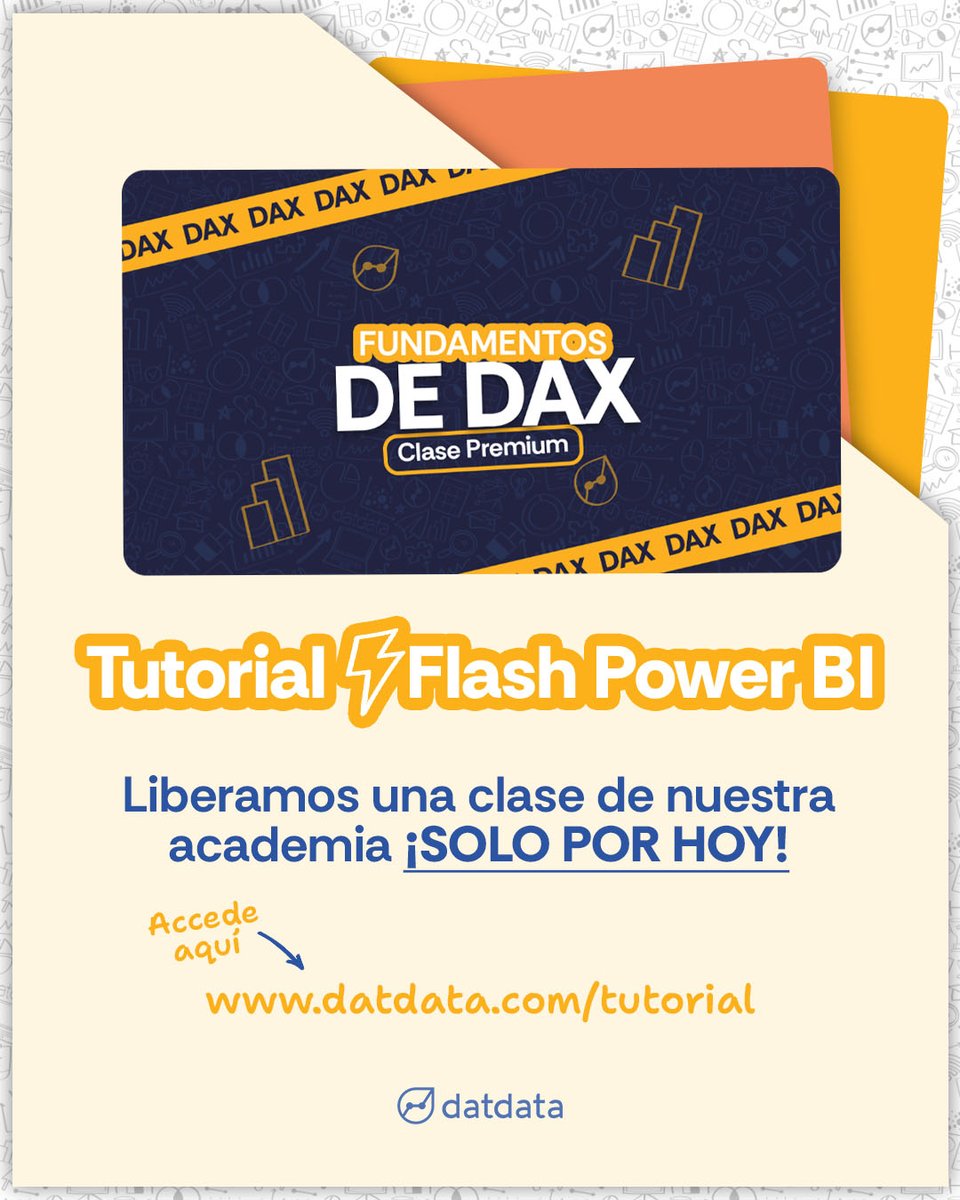 datdatacom's tweet photo. ⚡ Revisa nuestro tutorial relámpago disponible solo hoy desde: https://t.co/18EwpjyyZW

🤓 En este tutorial aprenderás sobre: FUNDAMENTOS DE DAX

🏷️ #datdata #powerbi https://t.co/B1EX9hxz1N