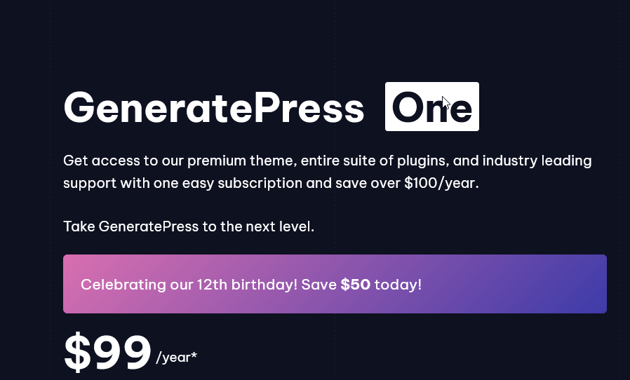 thenextwp's tweet photo. Celebrating GeneratePress 12th birthday!
Save $50 today!
https://t.co/zGkb8jKDLe https://t.co/1jlt27gXUb