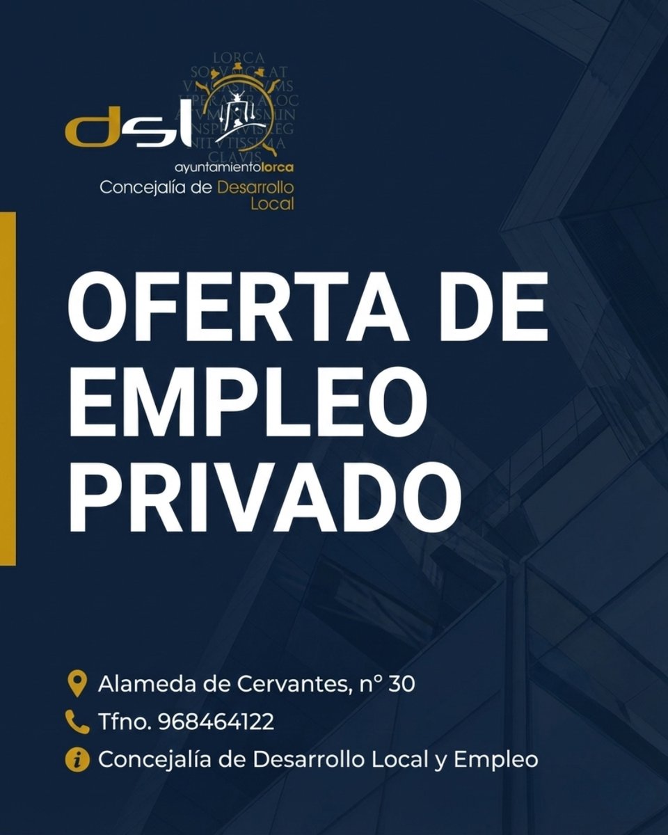 CDLLorca's tweet photo. 🔎 Oferta de empleo disponible en Lorca
"Auxiliar administrativo"

➡️ Consulta la información completa y presenta tu candidatura en el enlace de la oferta: https://t.co/xDj9wrWHcz

#Empleo #OfertasDeEmpleo #Lorca https://t.co/PzQRCahtwz