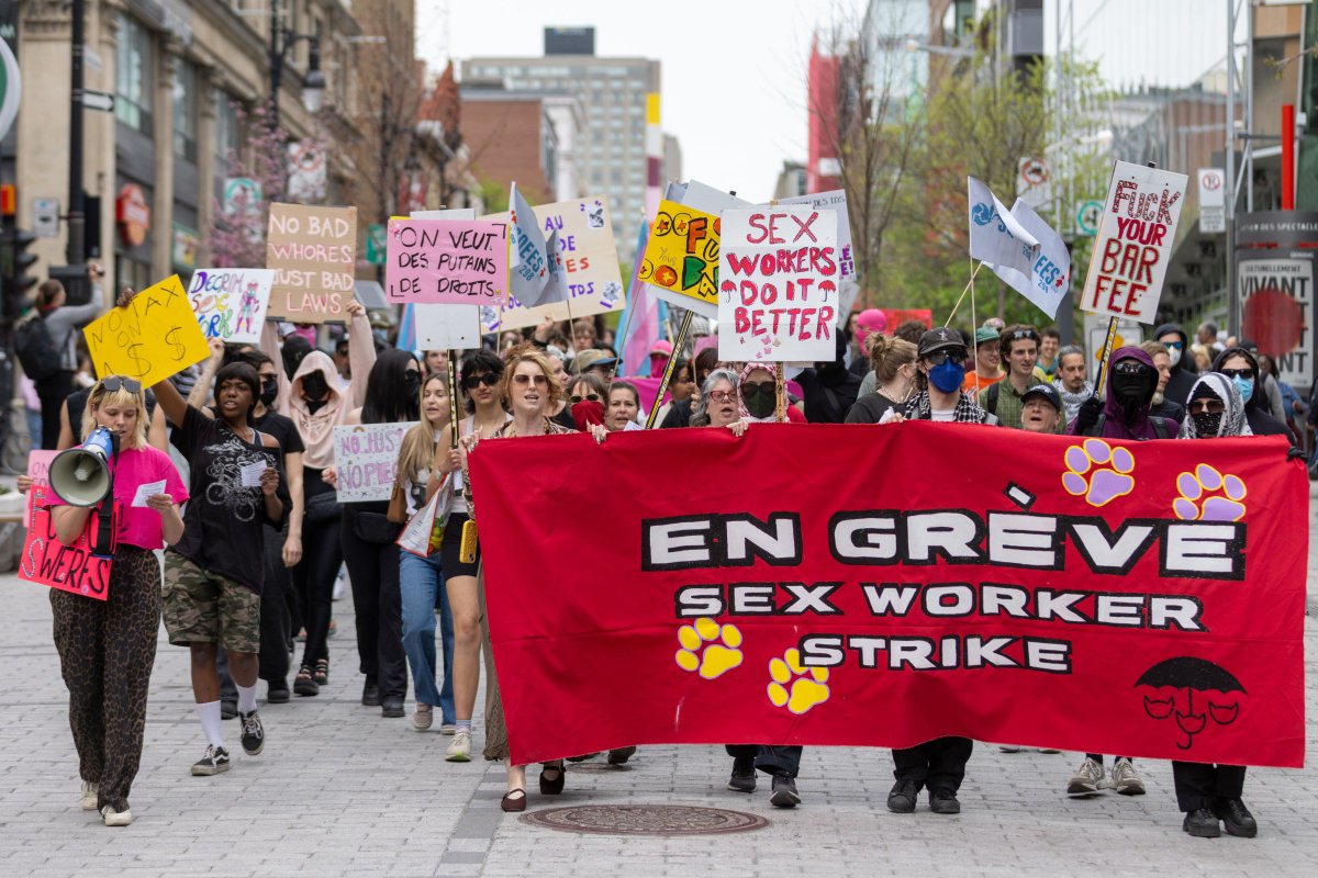redumbrellaclub's tweet photo. After F1 strike, Montreal sex workers don’t agree on pay model 

While sex workers debate their pay model, both camps want to see sex work decriminalized.

Under the federal criminal code, sex workers aren’t criminalized for exchanging sex for pay. But their clients, as well as anyone who facilitates their work, are criminalized.

As a result, many operate in a grey zone, with their clients allowed to pay for services including lap dances but considered criminals if caught paying for sexual services.

“Ninety-five per cent of (clients) are really fine, I’ve never had any trouble with them,” Monica said. “But some of them can be dangerous, like any other job.”

The criminality surrounding the sex industry means clients don’t disclose their names, she said. If something goes wrong, even banning them from returning to the massage parlour can be difficult.

“My clients are very nervous to share personal information,” Sarah said, which she said can put her in danger.

“The demand of a majority of sex workers is decriminalization.”

Read more: https://t.co/QDMhQXhPcW