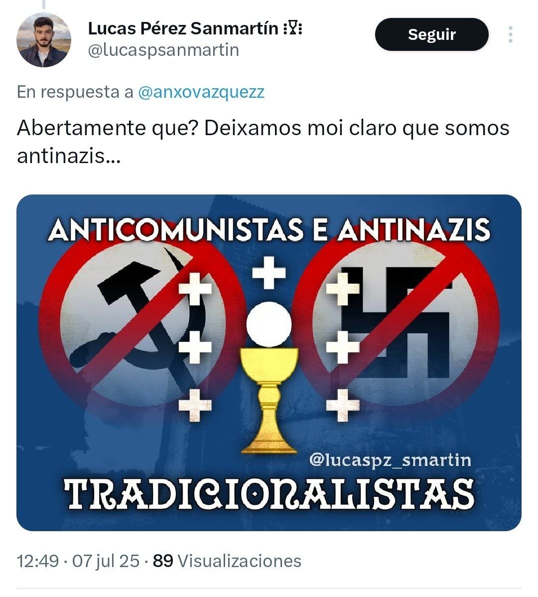 Anom__18's tweet photo. @J_hispaniae2 Además el panchito gallego es un declarado antinazi https://t.co/BeciVpYrgK