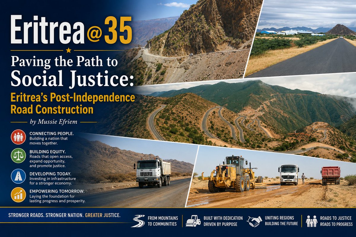 RedSeaBeacon's tweet photo. Paving the Path to Social Justice: Eritrea’s Post-Independence Road Construction
https://t.co/eB9MEMvPmV
By: Mussie Efriem (taken from https://t.co/kp5Kg62lUk)

#Eritrea #Somalia #Djibouti #SouthSudan #Sudan #Ethiopia #Yemen #SaudiArabia @shabait https://t.co/s6bsz6oI7i