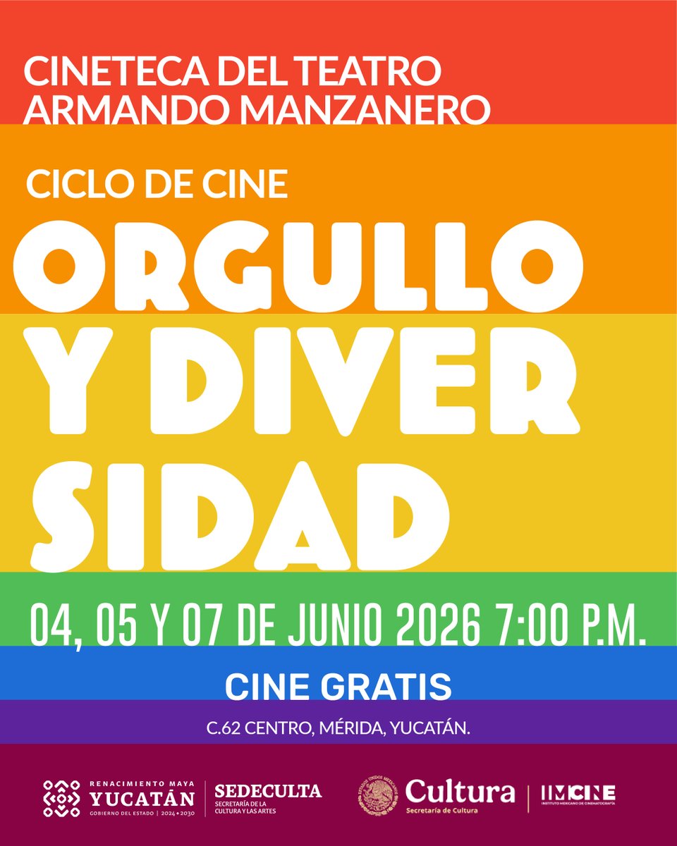 SedecultaYuc's tweet photo. El Cine Internacional está en la Cineteca de la Sedeculta
En el marco del reconocimiento a la diversidad y las múltiples formas de habitar el mundo, la Sedeculta te invita a la Cineteca del Teatro Armando Manzanero
🎟️Entrada libre https://t.co/QnUywCBtfM