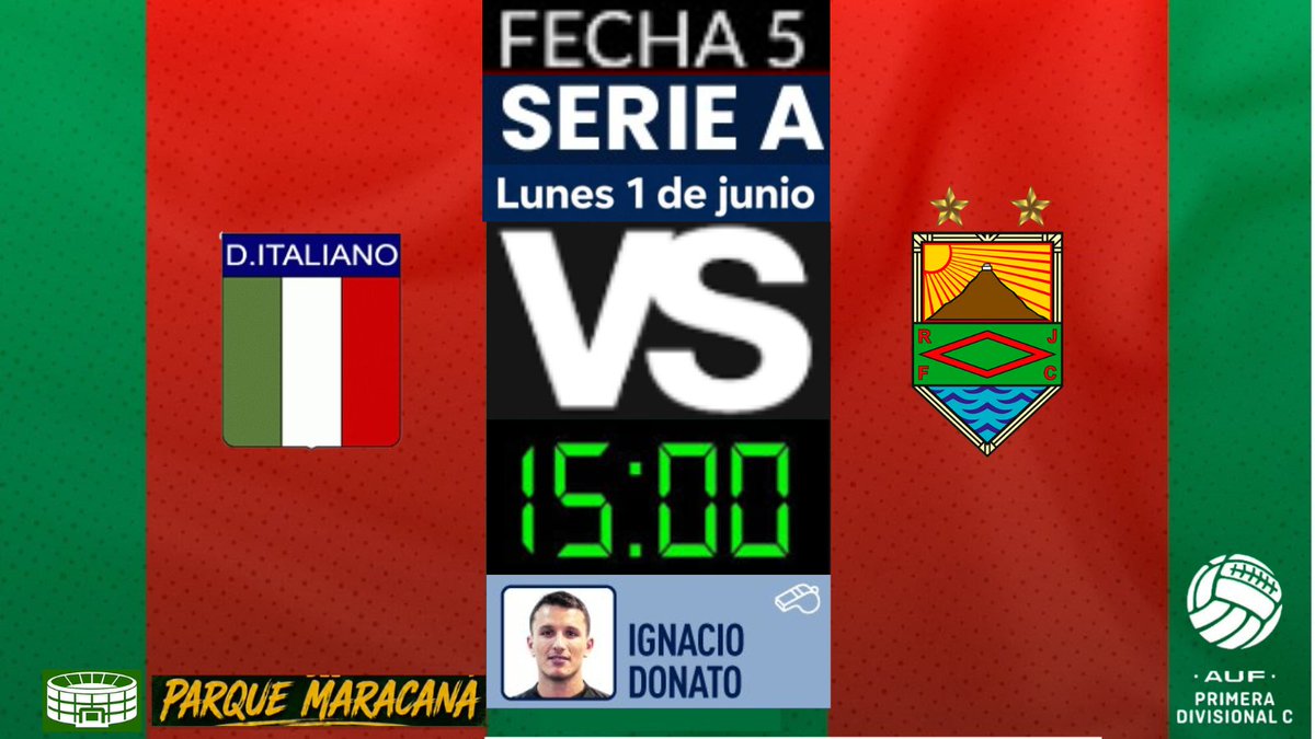 raymondjames_50's tweet photo. 🔴🟢#RAMPLA
🅰️El arbitro será IGNACIO DONATO
🚩1⃣Carlos Morales
🚩2⃣Héctor Portillo
📅Lunes 1 de junio
⏰15:00 hs
🆚🇮🇹 DEPORTIVO ITALIANO
🏟️Parque Maracaná
🗓️Fecha 5⃣-Serie🅰️
🏆Torneo Inicial https://t.co/eFodkqZmRH