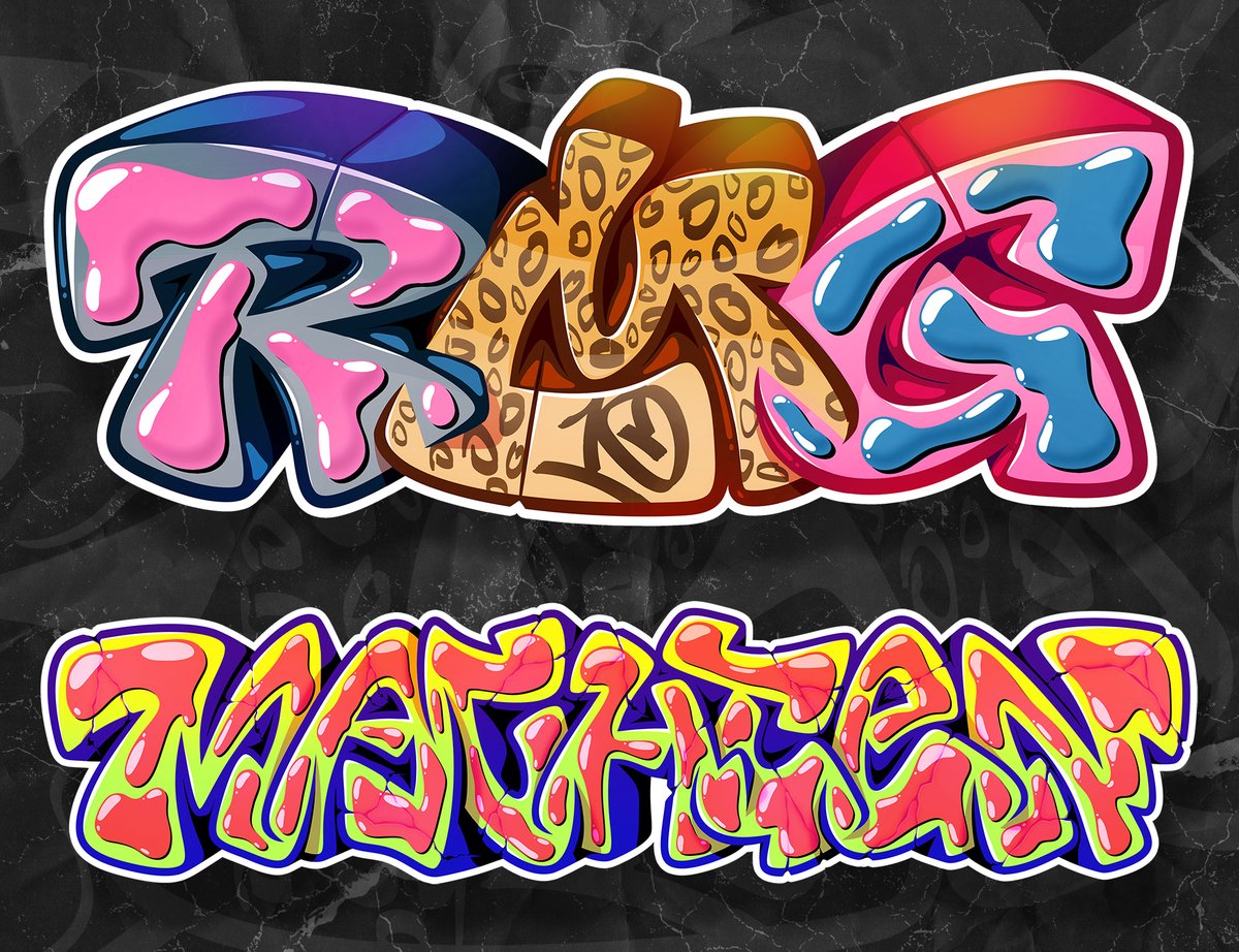 rmg_max's tweet photo. Two of my pieces for the graffiti battle from @ReptileGames for the game #HYPERFUNK https://t.co/01PQzKiJm5