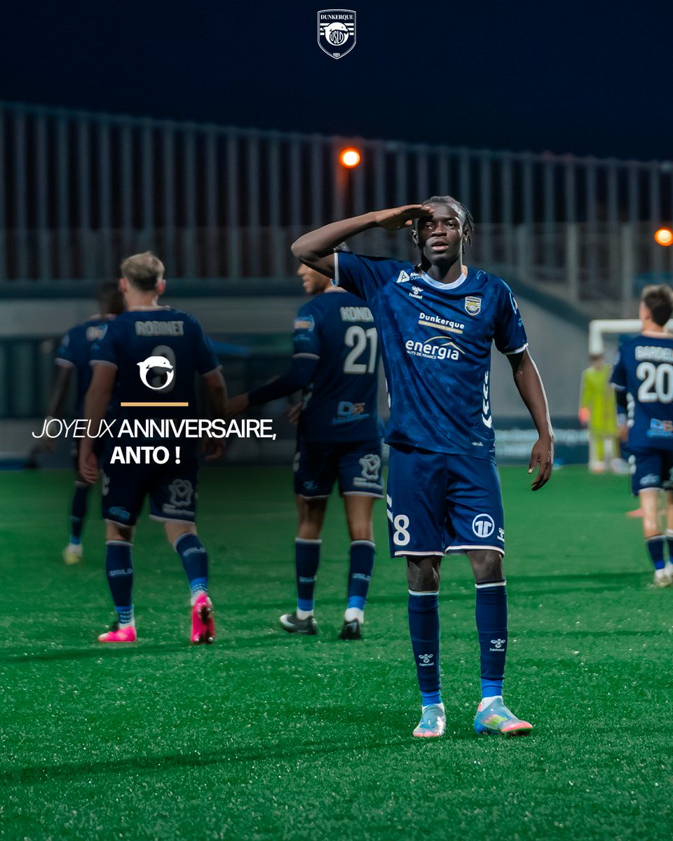 usldunkerque's tweet photo. 🥳 Anto Sekongo fête ses 22 ans aujourd'hui !

Bon anniversaire à notre milieu de terrain 🎉

#TeamUSLD https://t.co/D5YRPSoogg
