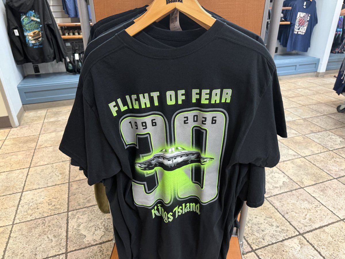 BuckeyeCoaster's tweet photo. Did you know that Flight of Fear (FOF) in #Area72 at @KingsIslandPR is celebrating its 30th anniversary this season? 

Who loves riding this coaster? 🎢

Check out all the FOF gear &amp; collectibles you can get this season at the park! #kingsisland #fof30thanniversary #kimerchandise https://t.co/qKkxZeO50c