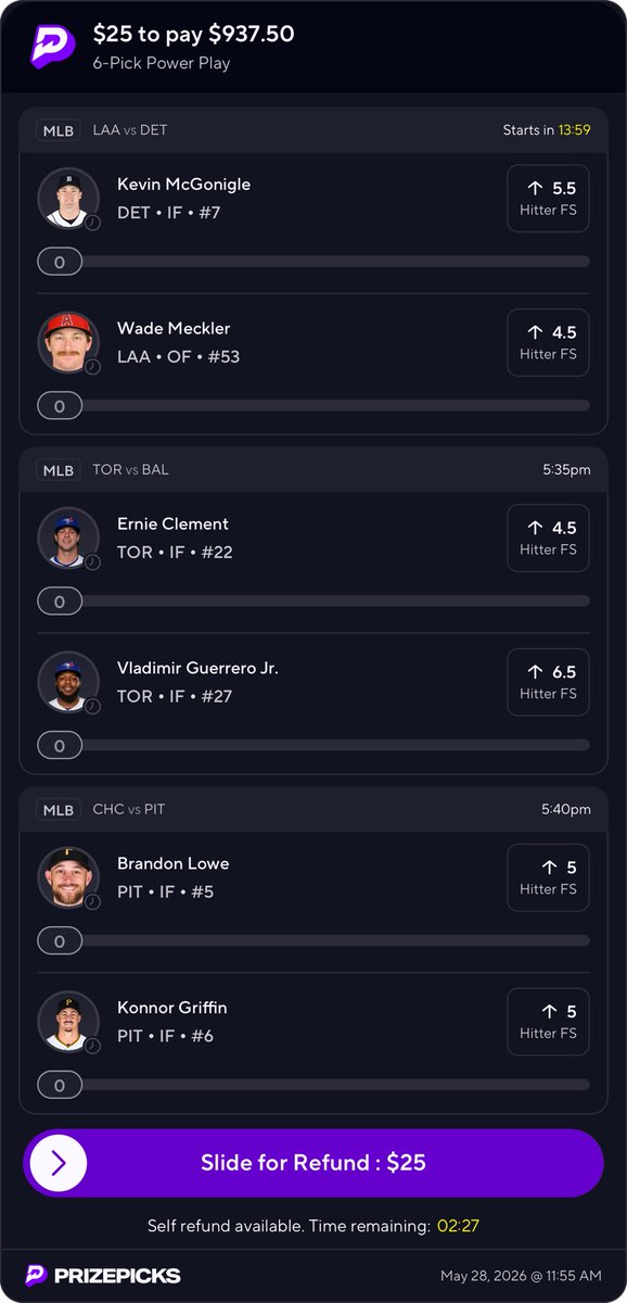 Gary_SlipsDFS's tweet photo. Two 6 man plays for today🫡

MLB 37.5x : Copy my PrizePicks lineup using this link: 
https://t.co/MmK4Xw8Cf7

MLB / NBA 35x: 
Copy my PrizePicks lineup using this link: 
https://t.co/PQoW6dg4a3 https://t.co/7GK25VLVTb