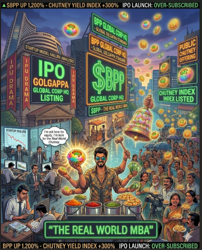 Bhayapanipuri's tweet photo. Public Chutney Offering:
India doesn’t need more IPOs.

We already trust the guy serving pani puri with one hand
and managing peak-hour demand with the other.
$BPP 🌶️📈

Buy here:
https://t.co/kj5mmhJF9k

#BPP #IPO #Memecoin #Solana #IndianEconomy #CryptoTwitter #StartupIndia https://t.co/EH4aJlT8h7