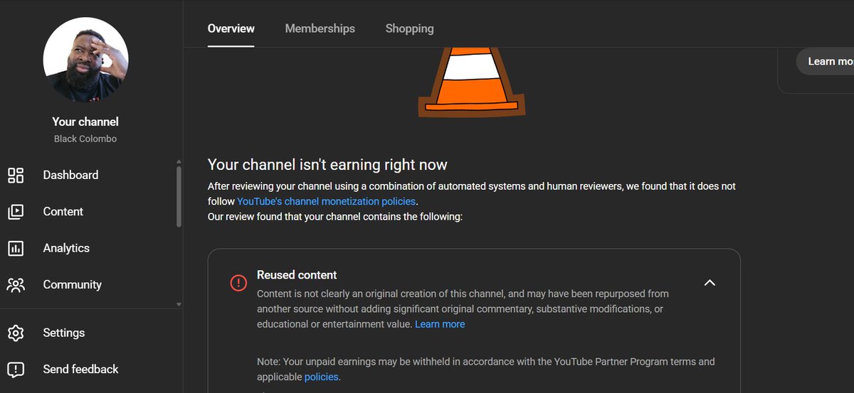 AlphaKayode's tweet photo. 10 Year Youtube Veteran. My Channel Has Been Demonetized. They say I uploaded reused content. 1) I didn't.  2) I haven't posted a video on that channel since February of 2025. I missed the deadline to challenge/reapply because I had no Idea the channel was in danger of being suspended.