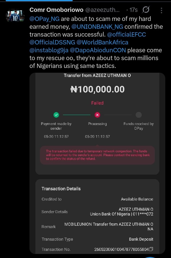 azeezuthman40's tweet photo. @OPay_NG https://t.co/7te6L43k6Y