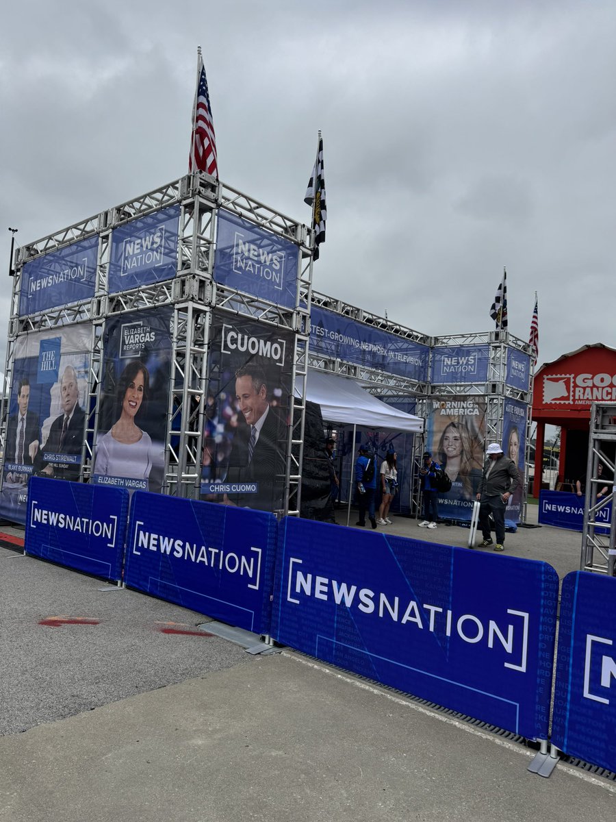 lauraingle's tweet photo. In good company at the @NewsNation booth on the grounds of the Indianapolis Motor Speedway 🏁 Our #NewsNation Creative Marketing team went the extra mile at the #Indy500 to showcase our network! @AnnaKooiman @MarkieMartin @connellmcshane @ChrisCuomo @EVargasTV @BlakeBurman @ChrisStirewalt @NicholeBerlie @KatiePavlich @IMS @NISHANGILMET