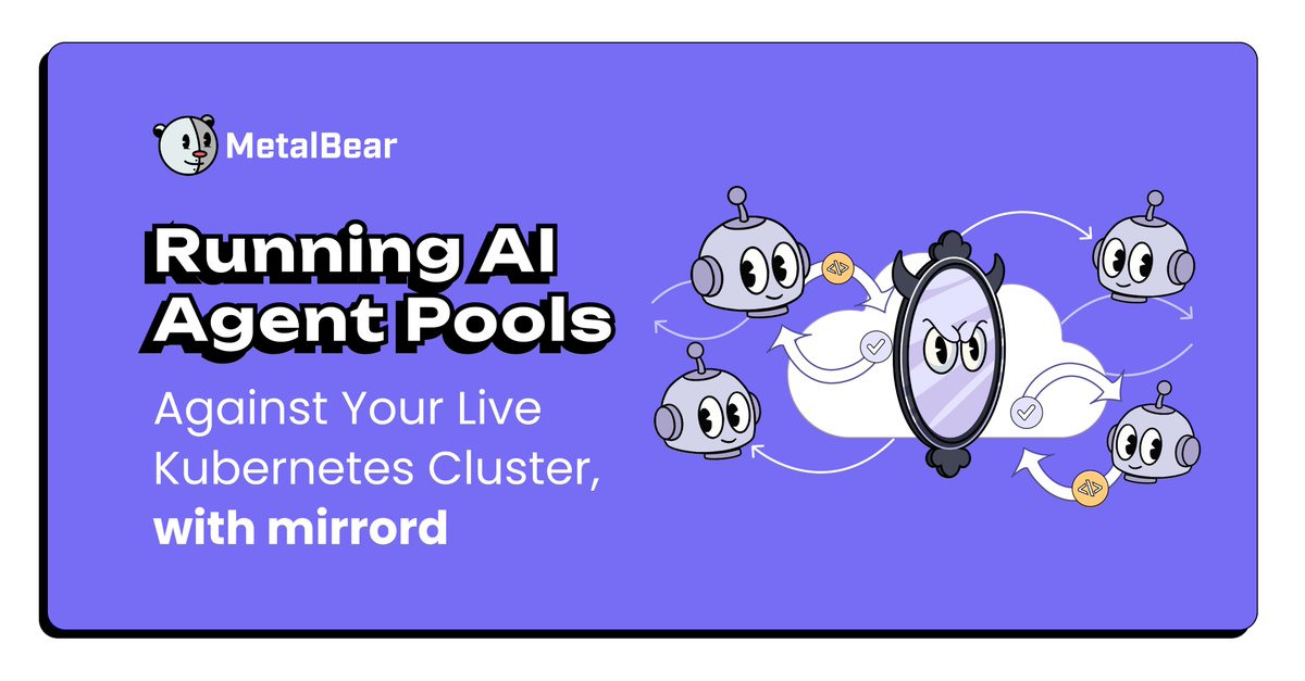 metalbear's tweet photo. AI coding agents are migrating from IDE assistants to unattended cloud workers (@cursor_ai's self-hosted agents, @cognition's Devin, @claudeai's managed agents).

Once they leave the developer's laptop, they need access to your real cluster's services, data, and queues to write and test code better. And they need this access without trampling each other or blocking on deploy cycles.

Our latest guide walks through the "agent pool with mirrord" pattern that companies like @mondaydotcom  and @PodiumHQ are already running in production, allowing them to fully utilize the benefits of AI coding agents.

Learn more about it here: https://t.co/Z3H3YZ71lR