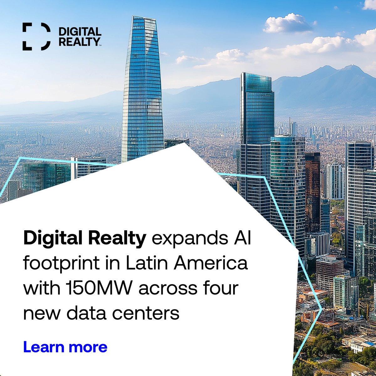 digitalrealty's tweet photo. Digital Realty is scaling AI in Latin America.
 150MW across Sumaré, Vinhedo &amp; São Paulo powering next-gen infrastructure and $1.2B in investment. 
Read more https://t.co/sgZk3kaDP7 https://t.co/azFYZC4tSo
