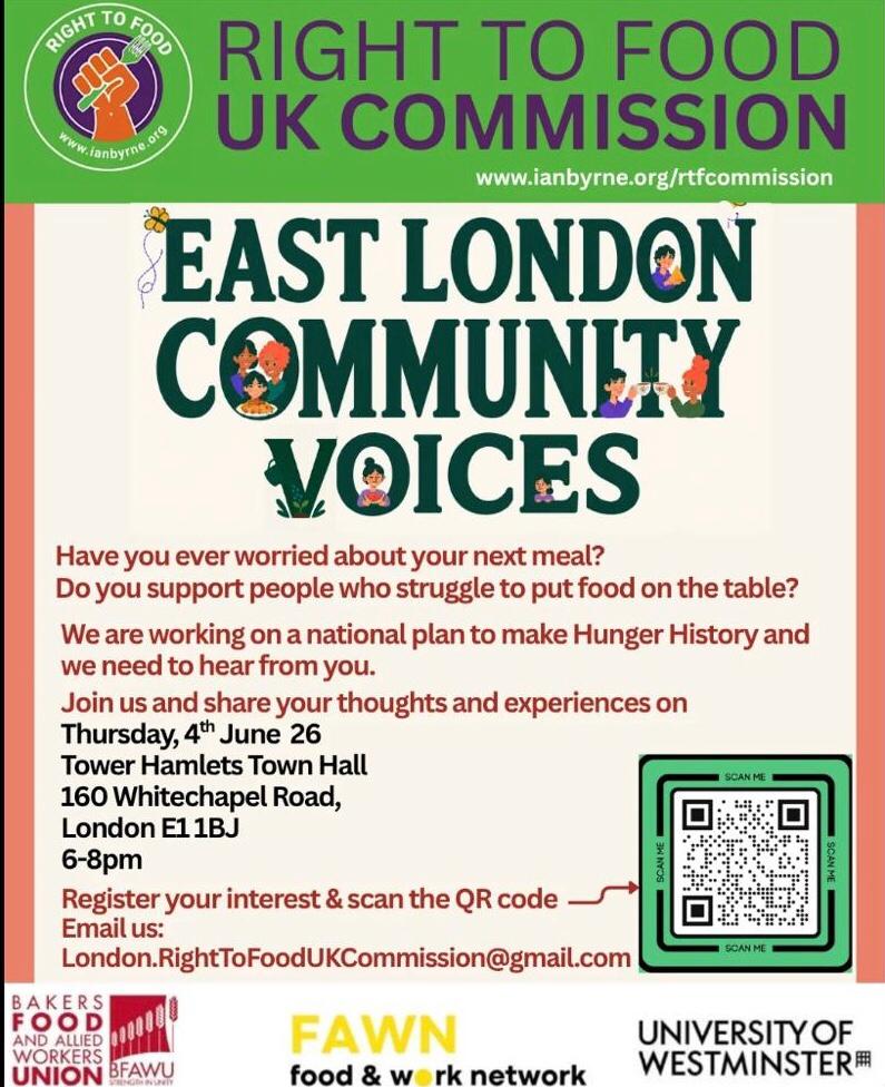 HackneyFood's tweet photo. Do come to this local Food event if you can on 4 june all about the right to food. Theres a survey to help them get this right too. https://t.co/eIT3sI7Isx