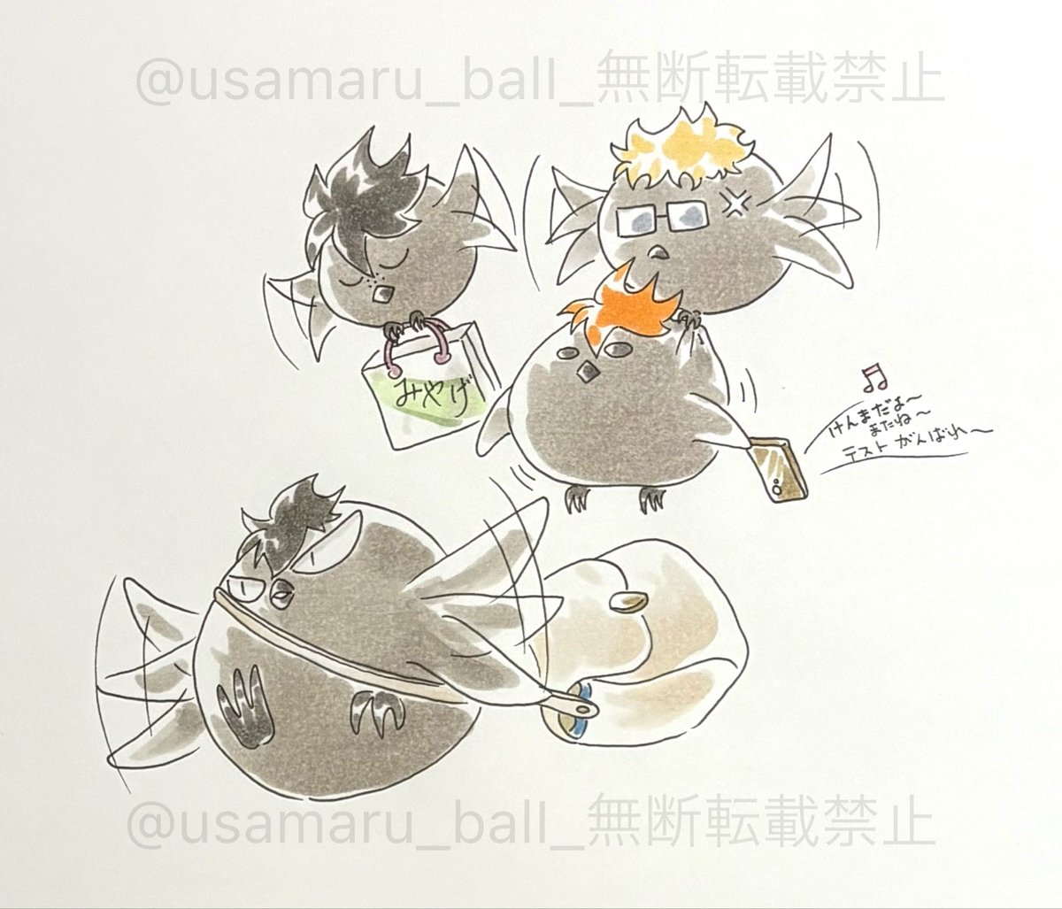 usamaru_ball's tweet photo. #今月描いた絵を晒そう
5月も終わりに近づいてまいりましたので😳🎶最近ヒナガラスたちをよく描いてるような…🤣🎶
#ハイキュー https://t.co/8CCqYsQCzO
