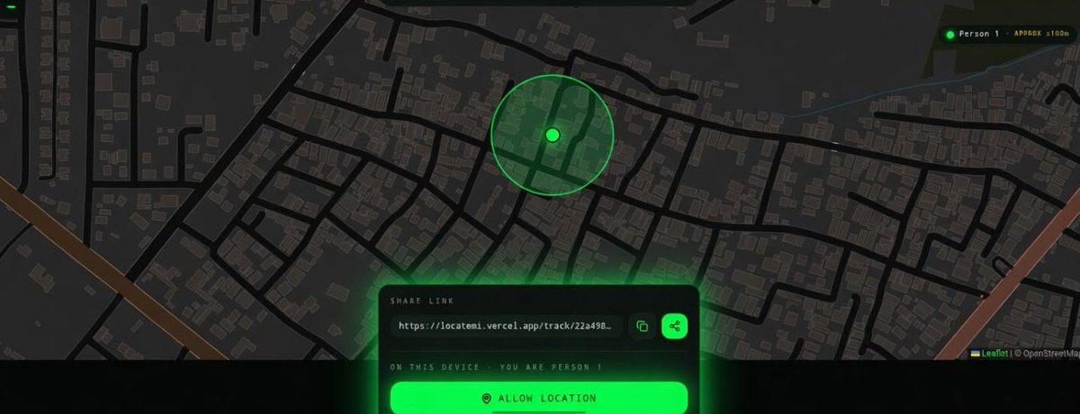 M18AD_'s tweet photo. I just shipped LocateMe.

No more “where you at?” texts.

Generate a link → send it → watch each other move live on the map in real time.

Encrypted. No delay.

Live now: https://t.co/qMxeyPZkna

A few updates comin soon, but it’s usable RN.

Try it and tell me what you think https://t.co/fjLCc6wHGy