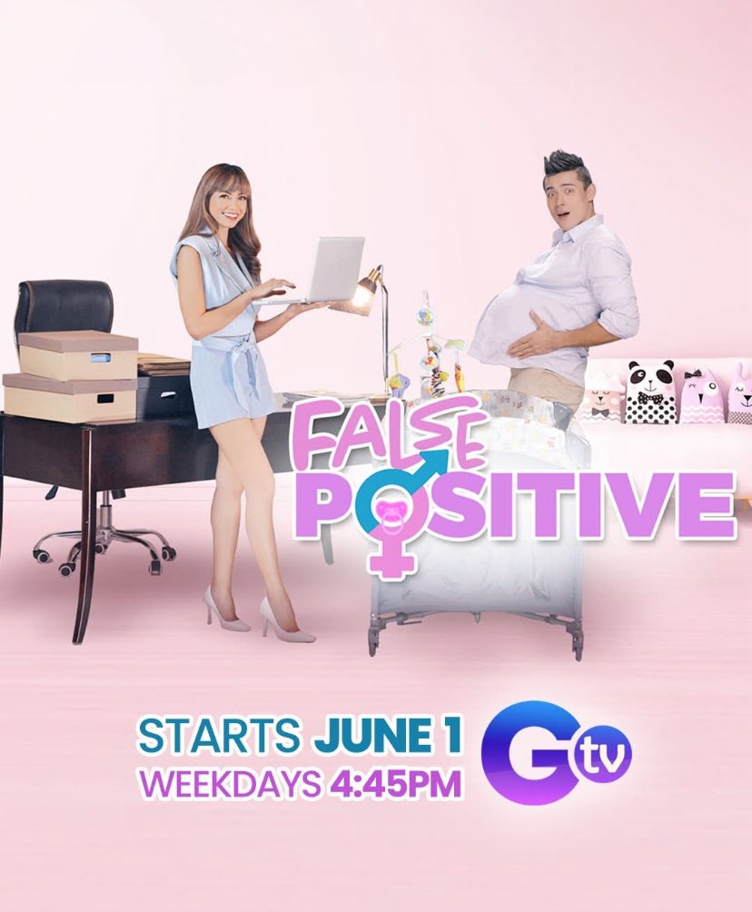 holaphofficial's tweet photo. Buntis si mister?! Paano nangyari ‘yon?! Maloka tuwing hapon sa kakaibang kwento ng #FalsePositive, simula JUNE 1, WEEKDAYS, 4:45PM sa GTV. https://t.co/tJYK2tnxVQ