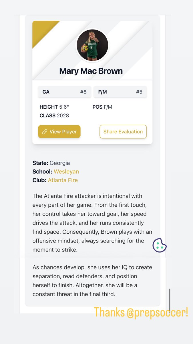 marymacbrown2's tweet photo. Thanks @PrepSoccer! I am so excited to compete with my team @ecnlgirls North Carolina this weekend. 
#soccerplayer https://t.co/j2v42GVwLX