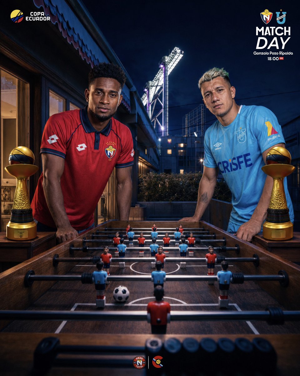 RojoTotall's tweet photo. ¡𝐃𝐔𝐄𝐋𝐎 𝐃𝐄 𝐂𝐀𝐌𝐏𝐄𝐎𝐍𝐄𝐒 𝐃𝐄 𝐂𝐎𝐏𝐀 𝐄𝐂𝐔𝐀𝐃𝐎𝐑! 🏆🇪🇨

🏆 Dieciseisavos de final - Copa Ecuador
🔴 Club Deportivo El Nacional 🆚 U. Católica 🔵
🏟️ Estadio Gonzalo Pozo Ripalda
🗓️ Jueves, 28 de mayo de 2026
⏰ 18h00
🎟️ Boleterías del estadio

#ElNacional2026 https://t.co/1vM83f2KMk
