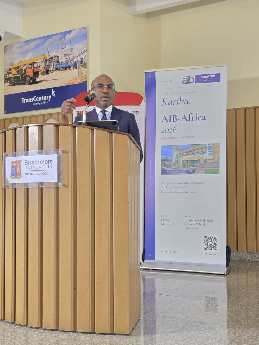 VinceOgutu's tweet photo. "Innovation Runs at the Speed of Vision. Policy Must Keep Pace." @PeterNdegwa_ giving his keynote at the @aibafrica Conference at @StrathU. https://t.co/C7U9rBJRZZ
