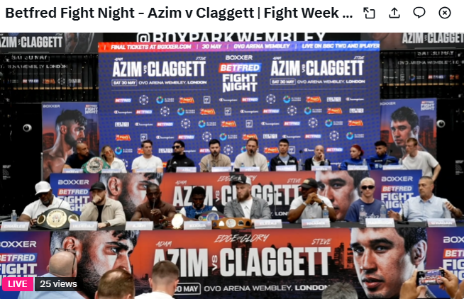 NewAgeBoxingUK's tweet photo. Number of people at the press conference table: 19

Number of people viewing live: 25 https://t.co/k2PSplZ26s