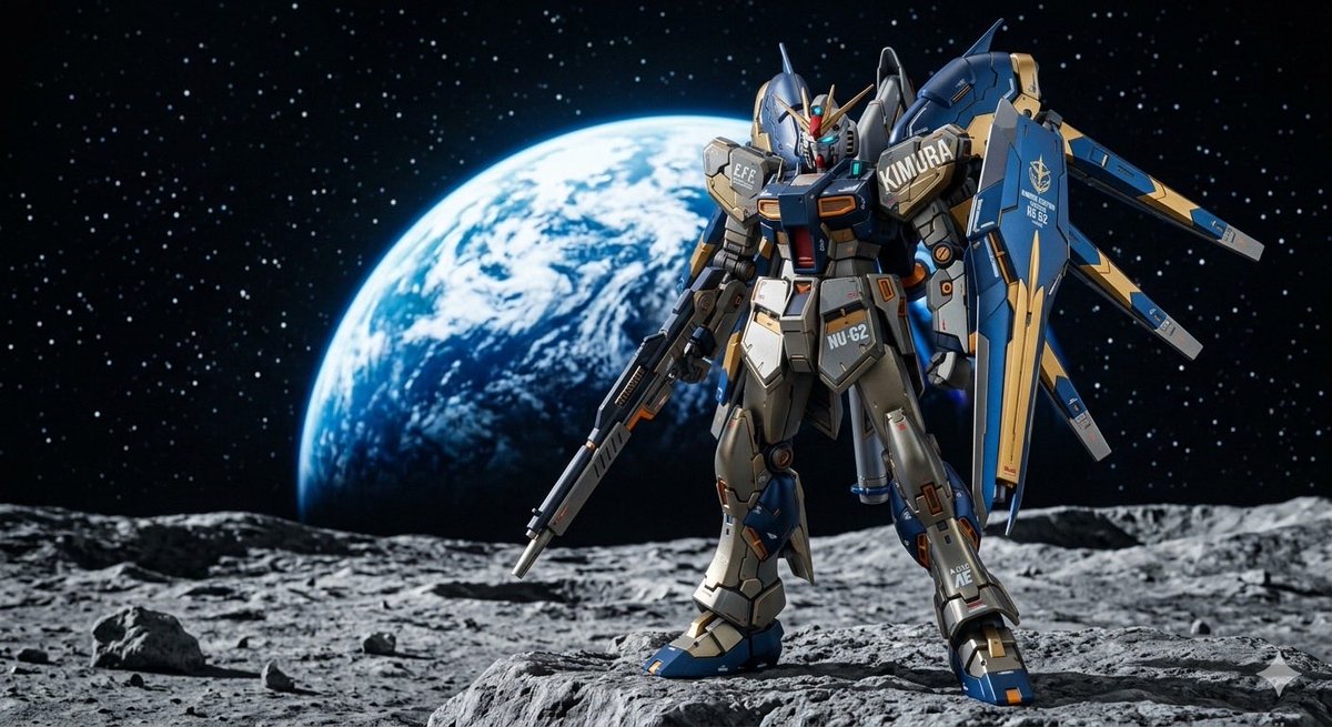 hajime2014's tweet photo. 今までの会話内容から、私専用のガンダムをデザインして。

で出力された結果。

一枚目：チャッピー
二枚目：ジェニミ

どう見てもHi-νです。本当にありがとうございました。
あとKIMURAって誰だよ。

折角だから俺はHi-νを選ぶぜ。 https://t.co/yppz0H2nvf