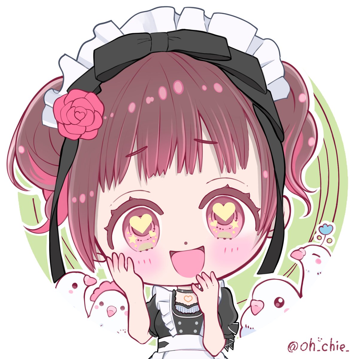 oh_chie_'s tweet photo. Ohrenjeさん(@Ohrenje )からリクエストをいただいて描かせていただきました✨🕊️

「パリの鳩に囲まれて喜んでる小鳩さん」です✨
楽しんでいただけたら嬉しいな～！
ヨーロッパに鳩さんが鳩さんに囲まれたらいいな～🕊️

ヨーロッパのお給仕で何かになるかもしれないね？！

#bandmaid https://t.co/uc43DusXJi