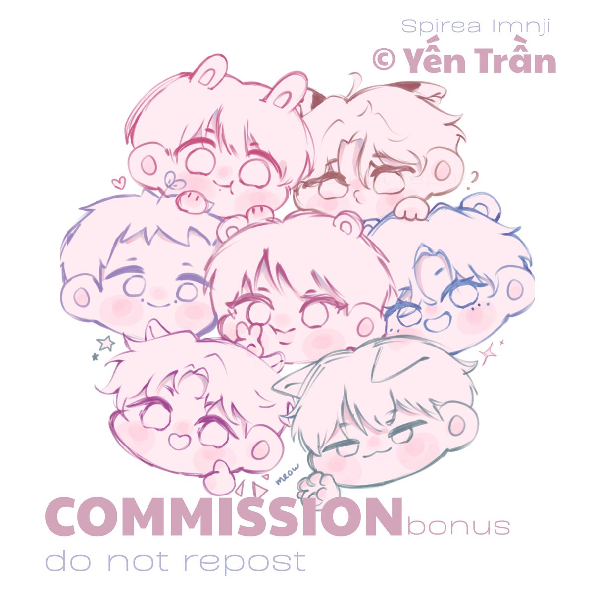 spirea036's tweet photo. BTS commission WIP 💜!!
(C) Yến Trần | do not repost 
#bts #commission #chibi #commissionwork #chibicommission https://t.co/K9VOJ6JAlC