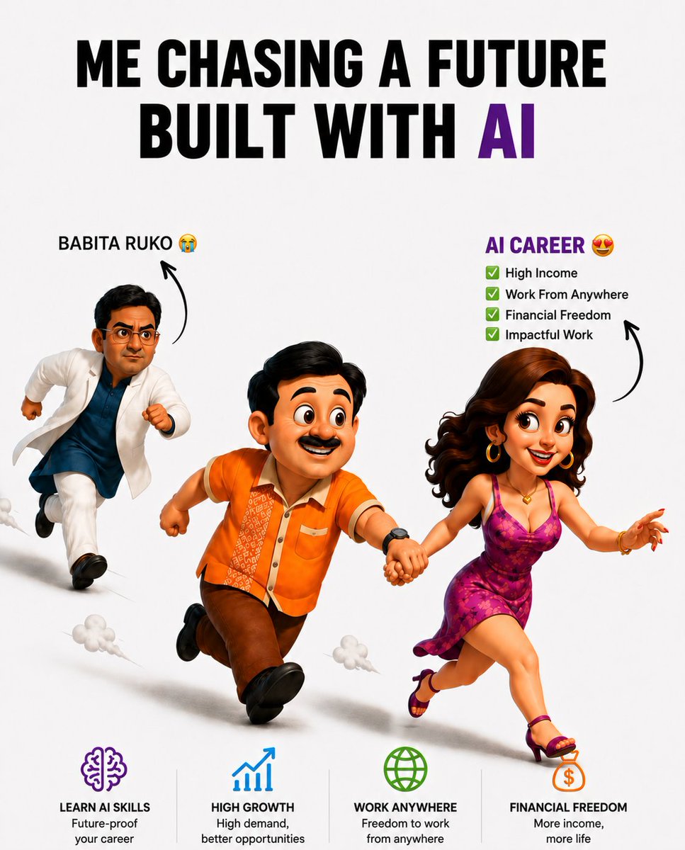 Blockhacks's tweet photo. Most people are still confused about what to do in the future

Meanwhile others are already learning AI skills, building online & creating opportunities

The AI wave has already started

#AI #ArtificialIntelligence #AITools #AICareer #FutureTech #LearnAI #Tech #FutureOfWork #Automation #DigitalSkills #BuildInPublic #Innovation