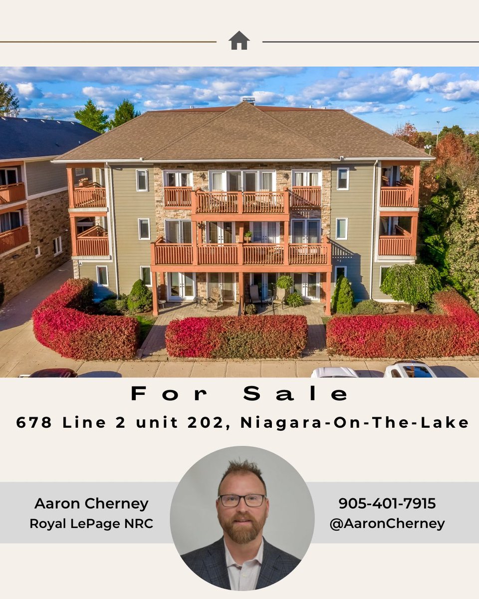 AaronCherney's tweet photo. For Sale
678 Line 2, Unit 202
Building A
Niagara-On-The-Lake
$565,000
2 Bedroom, 2 bath

Contact Aaron for details

#AaronCherney #AtHomeInNiagara #RoyalLePage #RoyalLePageNRC #RoyalLePageNRCRealty https://t.co/COwEgdyHg7