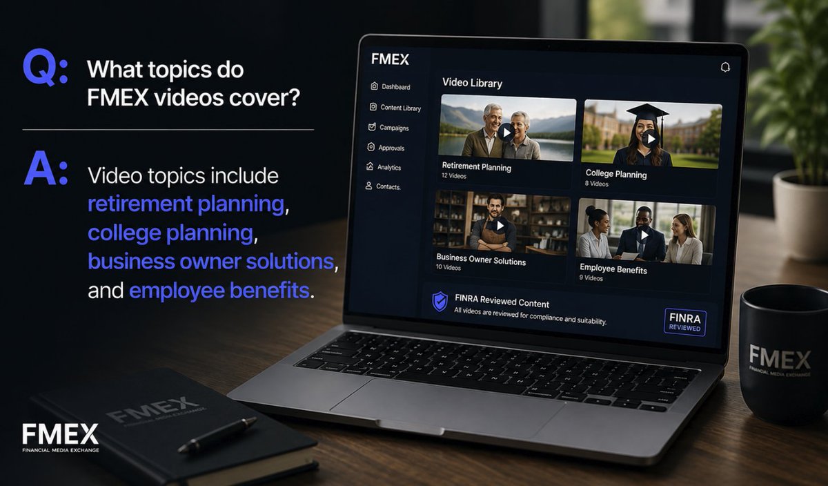 fmexch's tweet photo. Q: What topics do FMEX videos cover?
A: Video topics include retirement planning, college planning, business owner solutions, and employee benefits.

Start FREE TRIAL Today: https://t.co/llWdv4NloJ https://t.co/uKZfq19zKf