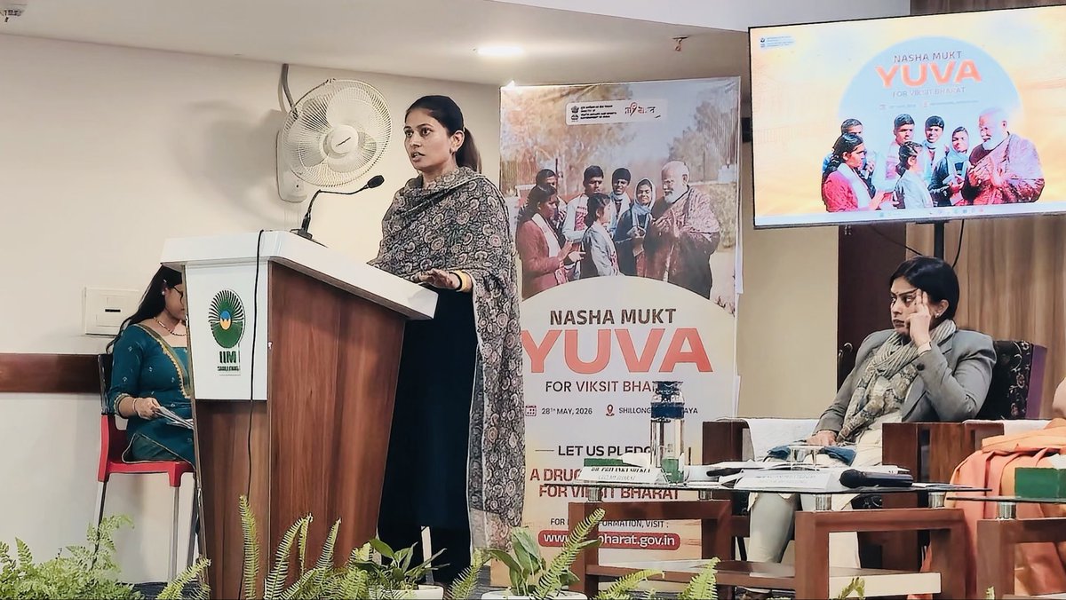 khadseraksha's tweet photo. At the “Nasha Mukt Yuva for Viksit Bharat – Purvottar” programme in Shillong, joined youth leaders, institutions, spiritual organisations, and community stakeholders in a collective resolve to strengthen the fight against substance abuse and build a healthier, empowered generation.

India’s youth are the nation’s greatest strength. Through sports, culture, community participation, and positive engagement, we must guide our young people towards purpose, discipline, and nation-building.

Under the visionary leadership of Hon’ble Prime Minister Shri Narendra Modi ji, initiatives like MY Bharat are creating stronger pathways for youth participation in building a drug-free and developed India by 2047. 🇮🇳

#NashaMuktBharat #MYBharat #ViksitBharat2047 #Shillong #YouthPower #FitIndia #DrugFreeIndia #NortheastIndia