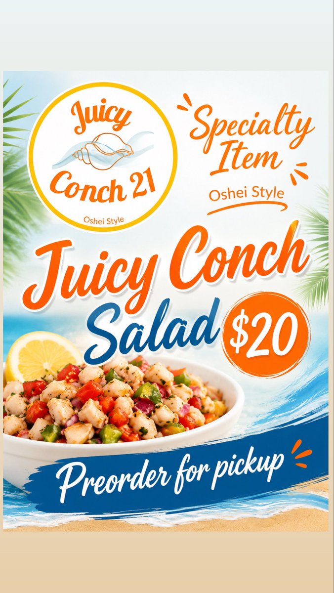 OsheiWilliams's tweet photo. Now Available for Pickup at Ice Rush 💎
Weekends are made for @juicyconch21 at @icerushofficial located in the Food Court of The Lakeland Square Mall 😋 

“Oshei Style” Conch Salad offered EVERY Friday Saturday and Sunday WHILE SUPPLIES LAST
Pre-Order to ensure you get a bowl https://t.co/TMUv9cI0bi
