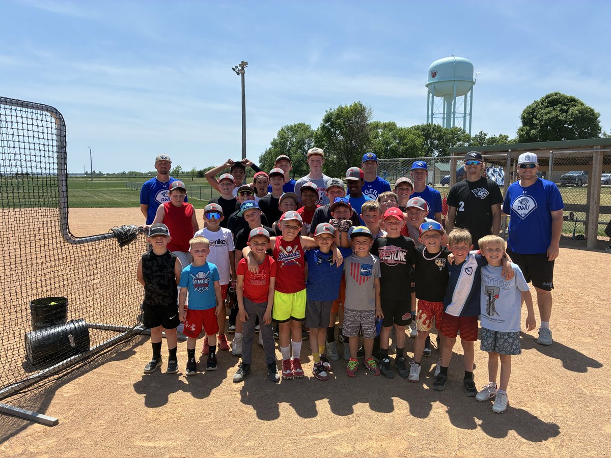 DWU_Baseball's tweet photo. Huge thank you to Chamberlain Youth Baseball for having us out for a youth camp! Appreciate all that attended for a fun day with Tiger Baseball! https://t.co/fbQr1bhI7o