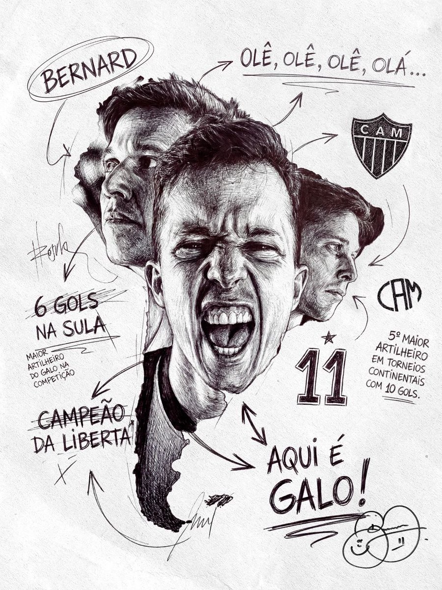 Atletico's tweet photo. Na história! ✍️⚽️

Protagonista em competições internacionais, Bernard é agora o maior artilheiro do Galo pela Copa Sul-Americana! 1️⃣1️⃣🔥 https://t.co/dac33oV0hA