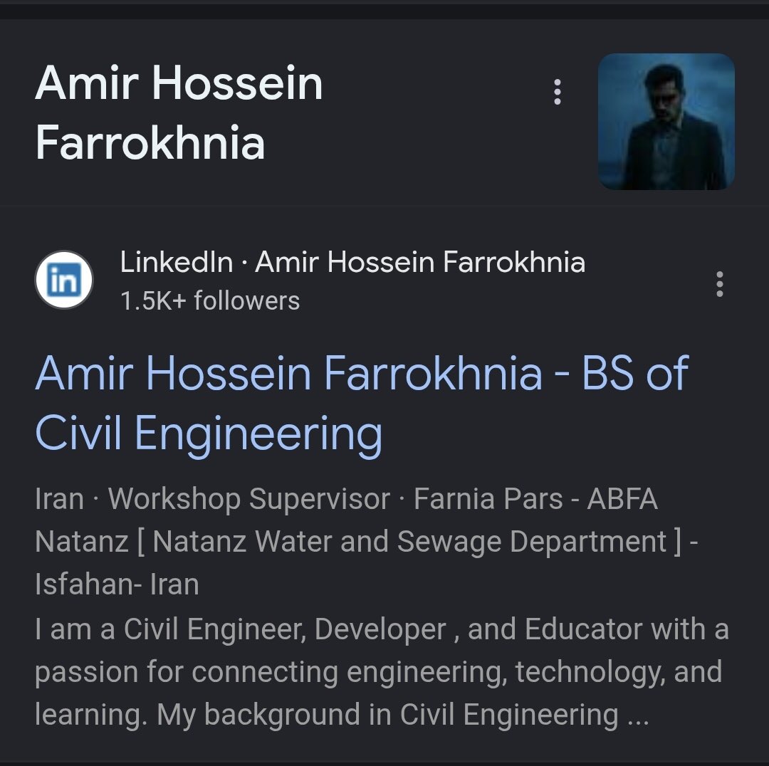 AmirHFarokhnia's tweet photo. https://t.co/AYI0BJEGzx

@AmirHFarokhnia 

#GoogleKnowledgePanel #PersonalBranding https://t.co/TEOwxYlUKq