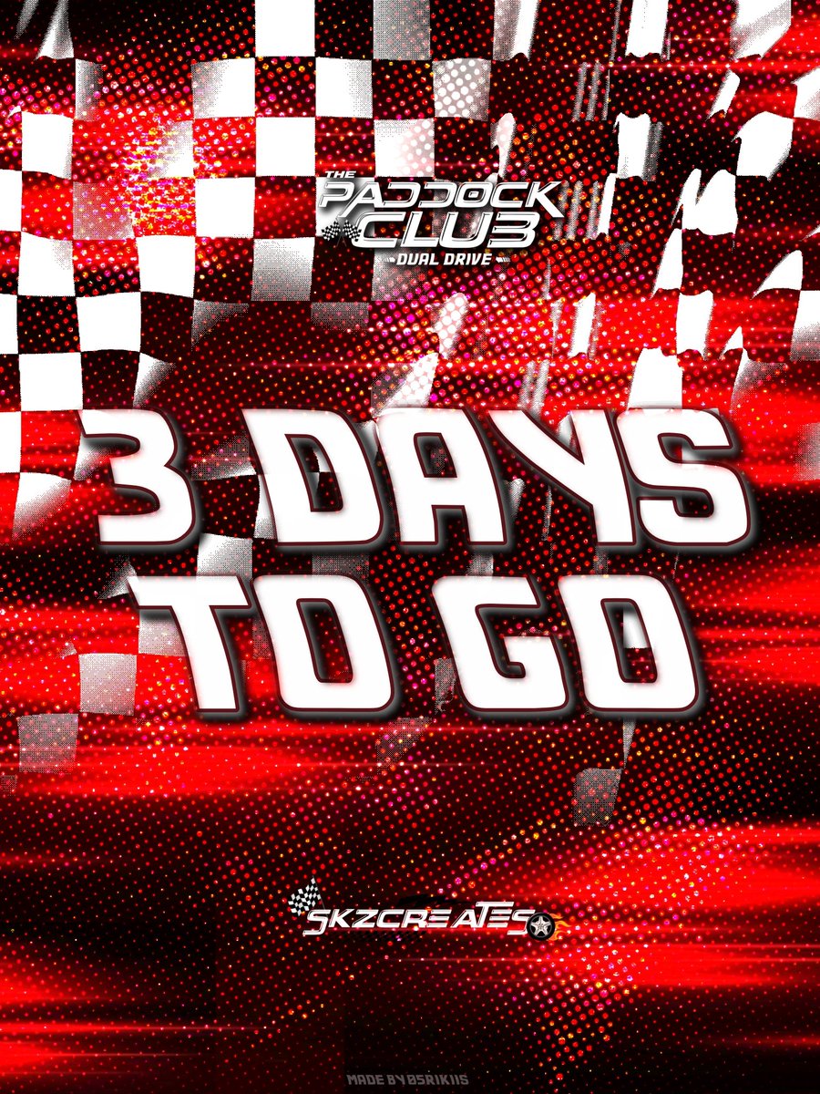 SKZCREATES's tweet photo. 3 DAYS TO GO
We’re almost at the starting line 🏁
𝐓𝐇𝐄 𝐏𝐀𝐃𝐃𝐎𝐂𝐊 𝐂𝐋𝐔𝐁: 𝐃𝐮𝐚𝐥 𝐃𝐫𝐢𝐯𝐞 is getting closer by the second.
The hype is real. The seats are LIMITED. Stay ready STAYs 👀🔥
#PADDOCKCLUB #DUALDRIVE #2MIN #EVENTS_SKZCREATES https://t.co/KsNGeOX5z5