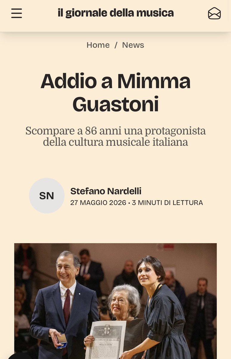 lorejial's tweet photo. Flashback interview: Acaba de fallecer la legendaria editora #MimmaGuastoni

📝 Comparto, a modo de hommage, la entrevista que le hice al compositor Salvatore Sciarrino en 2010 para AUDIOCLÁSICA, gracias a la gran Signora della Musica Contemporanea italiana. 

Grazie di  tutto! https://t.co/OBqvDfUhKr