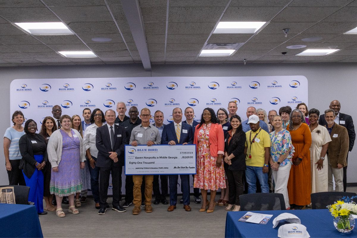 BlueBirdBuses's tweet photo. Blue Bird School Bus Foundation Invests in Georgia’s Children with Grants for 11 Local Nonprofits

“Georgia has been Blue Bird’s home for nearly a century, and we are proud to serve as a good corporate citizen in the communities where we live and work,” said Blue Bird president and CEO John Wyskiel. “By investing in the education, health and safety of children in our home state, we hope to help meet critical community needs and set young people up for long-term success.”

We've reinforced our commitment to improving the education, health and safety of Georgia’s children by awarding $81,000 to 11 local nonprofit organizations during the first community empowerment event of the year! Read more about the Foundation and awarded organizations in the press release: https://t.co/JIKpo1StOC

More photos on our Facebook page