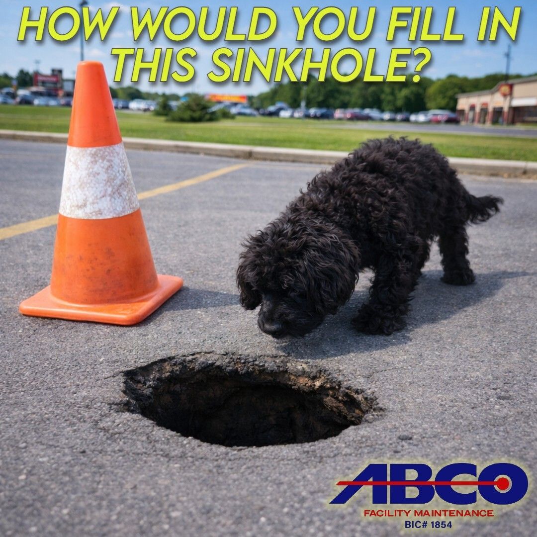abcofm's tweet photo. This one’s a “call for backup” situation 🚧

Fix it or call the pros?

#AbeInspections #FacilityCareWithAbe #ABOFacilities #PotholeFix #RoadMaintenance https://t.co/aMsEdDDC3r
