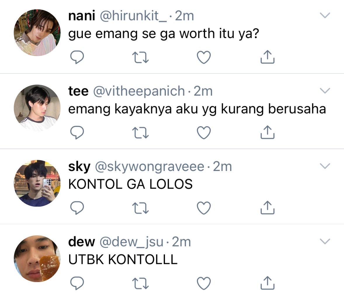 teeeeradech's tweet photo. what if #dewtee + #skynani ga lolos UTBK 😭😭😭 https://t.co/vC7vzUona4