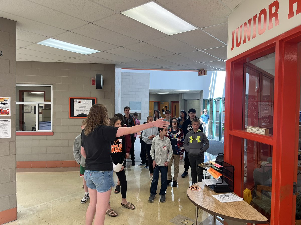 HCJuniorHigh's tweet photo. ICYMI: Last week was JH Visitation Day for all of our soon-to-be 7th graders. They had tours, presentations and Lunch &amp; Learn time in Advisory. Hard to believe that HC’s Class of 2032 is almost in the house!! #IMPACT360 @HCSDHuskies https://t.co/coTLWfcQPi