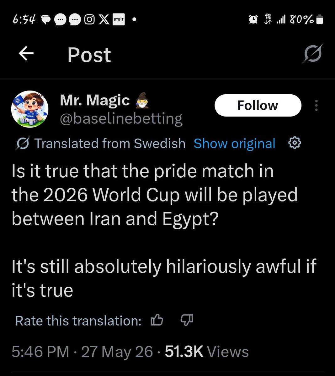 swas_ing's tweet photo. @MemeRetire The first ever pride match in World Cup history will take place between Iran Vs Egypt on the 26th of June. Normies are talking about it

Og ticker

93Ta9z1buXQkmjqWrEkTvjcLoEeMx9mZwokzWZcKpump https://t.co/HEo4rUXyqs
