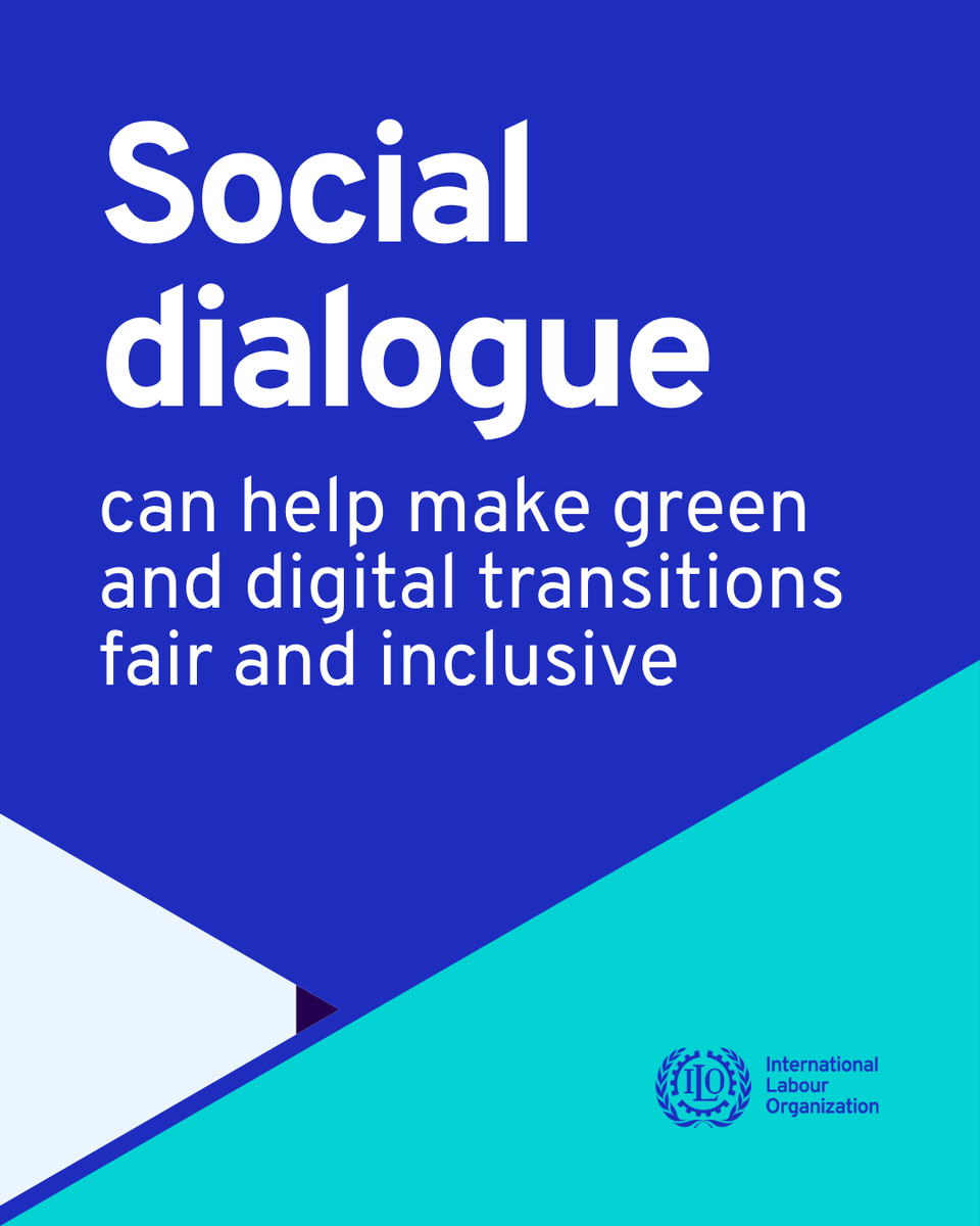ilo_CEE's tweet photo. 🌱📲 Green &amp; digital transitions are transforming jobs, skills and working conditions across Europe &amp; Central Asia. 
New ILO brief: social dialogue &amp; tripartism are key to fair, inclusive change. 
Read more 👉 https://t.co/ODBn7dWizv https://t.co/EixXfnFrc8