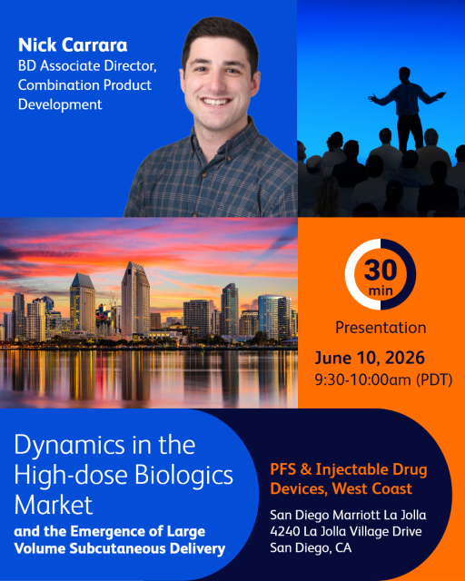 Agnes_CommComm's tweet photo. Join BD expert Nick Carrara at PFS &amp; IDD, West Coast on June 10 (9:30-10:00am) in the presentation room, where he will explore Dynamics in the High-dose Biologics Market and the Emergence of Large Volume Subcutaneous Delivery. Register today! #BDemployee https://t.co/LFoUepbwaU https://t.co/BOGGLtWQOn